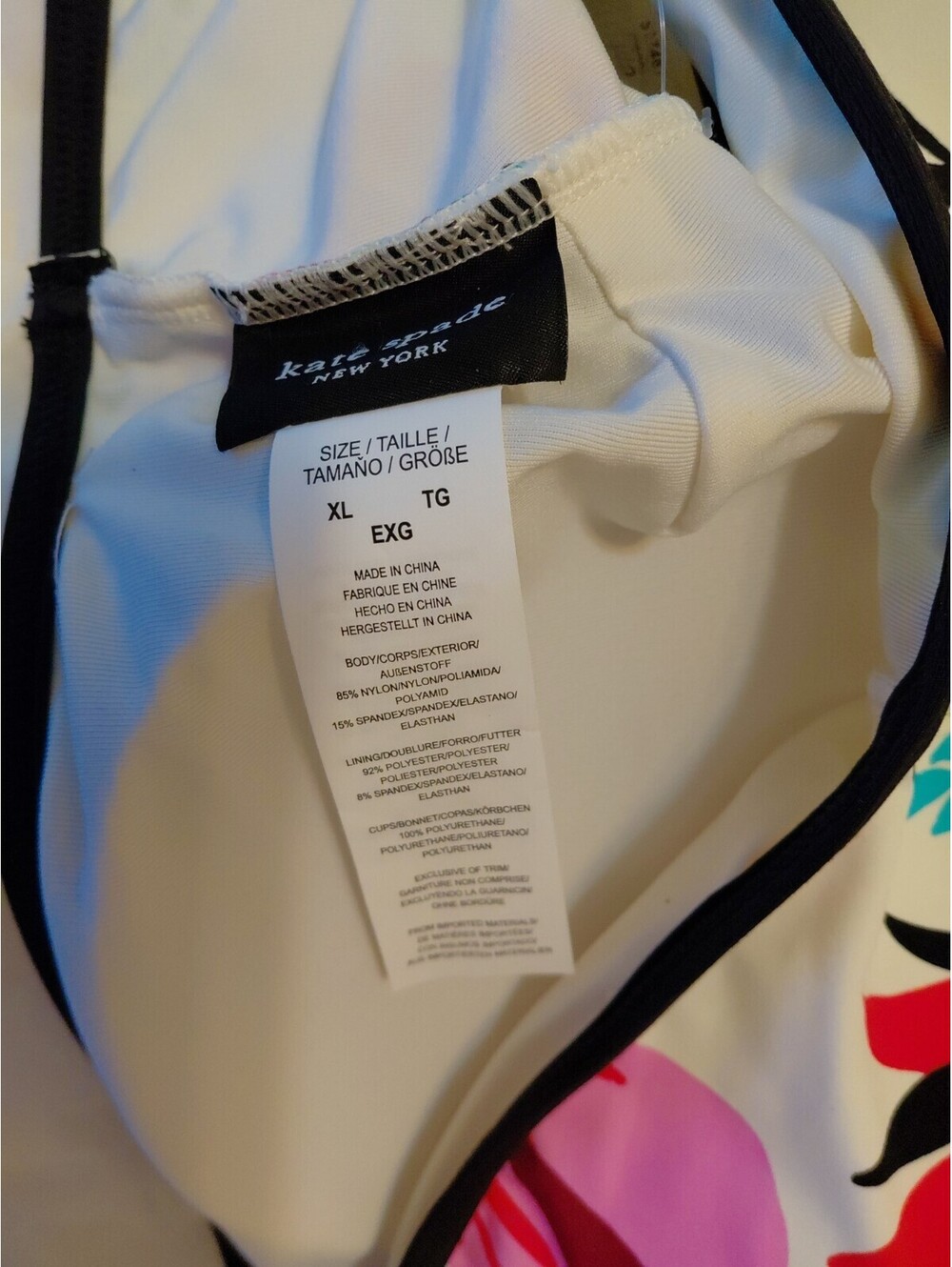 Kate Spade New York Printed V-Wire Bikini Top Sz XL NWT #205 - Picture 5 of 5